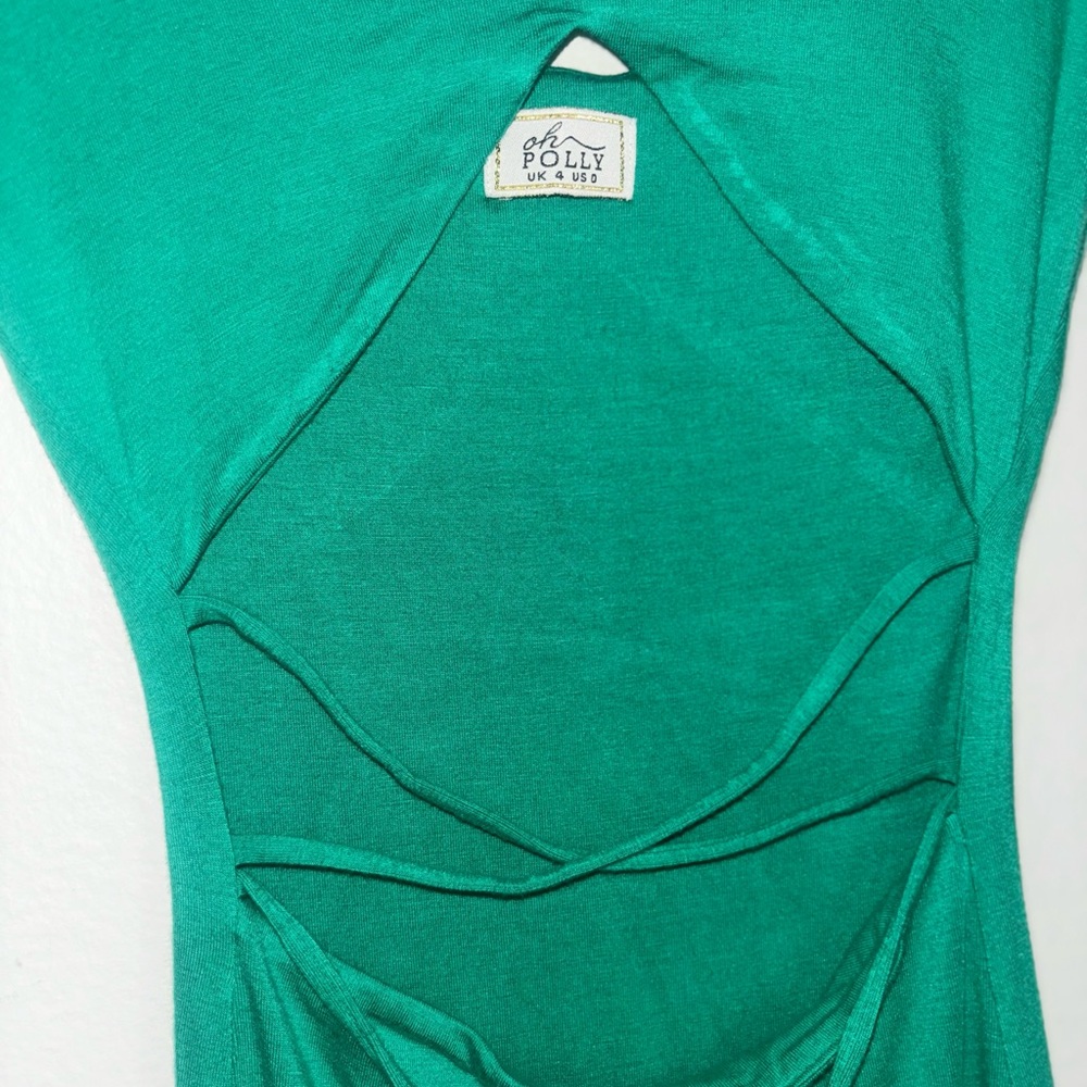 Oh Polly Emerald Cut-Out Dress